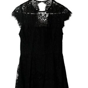 NEW/No Tags} BB Dakota Women's Rhianna Lace Fit & Flare Dress, Black - Size 10